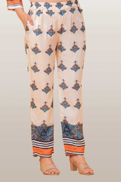 Sanjh Collection Pure Muslin Printed Kurta Set – Timeless Evening Elegance